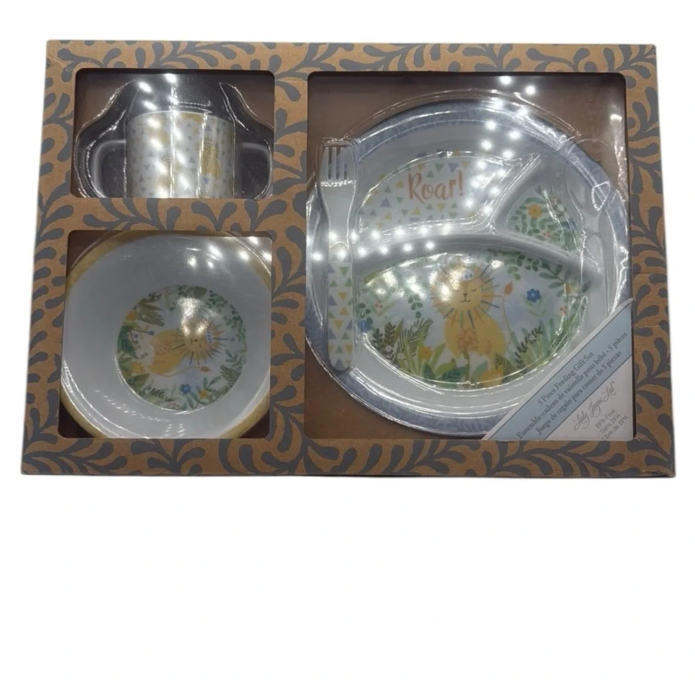 LADY JAYNE LTD BABY FEEDING GIFT SET – 5 PC LION “ROAR” DESIG